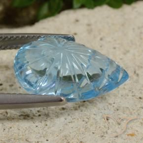 Topazio Blu svizzero naturale da 11.15 ct, Taglio a fiore, Trasparente