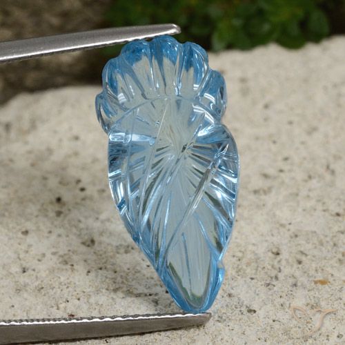 12.30ct Naturale Celeste Topazio, Taglio a fantasia, Trasparente