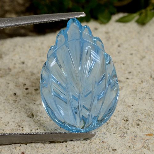 8.57ct Naturale Blu svizzero Topazio, Taglio a fiore, Trasparente