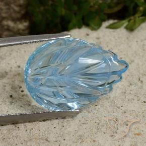 Topazio Blu svizzero naturale da 8.57 ct, Taglio a fiore, Trasparente