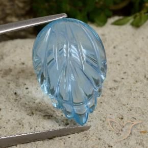Topazio Blu svizzero naturale da 8.57 ct, Taglio a fiore, Trasparente