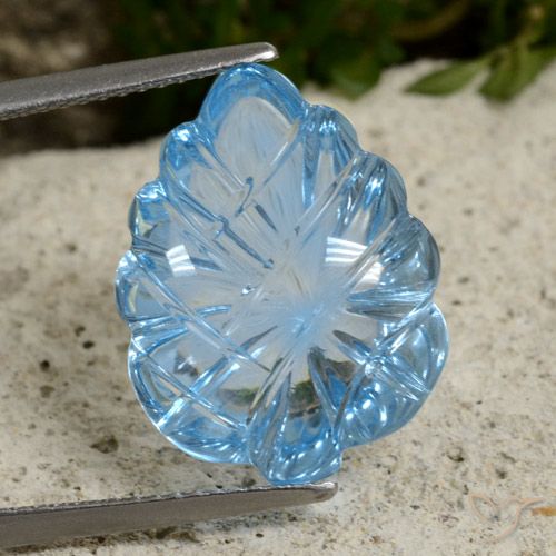13.61ct Naturale Blu svizzero Topazio, Taglio a fantasia, Trasparente