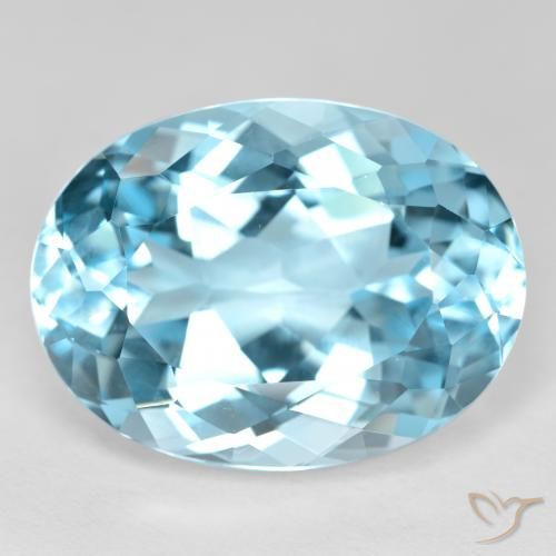 Topazio Blu svizzero naturale da 22.89 ct, Ovale, VVS