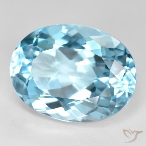 Topazio Blu svizzero naturale da 22.89 ct, Ovale, VVS