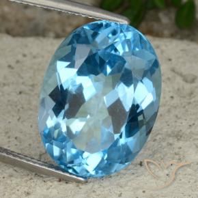 Topazio Blu svizzero naturale da 22.38 ct, Ovale, VVS-VS