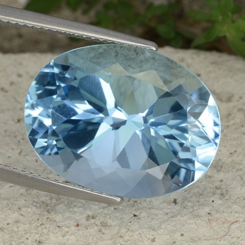 23.05ct Naturale Celeste Topazio, Ovale, VVS