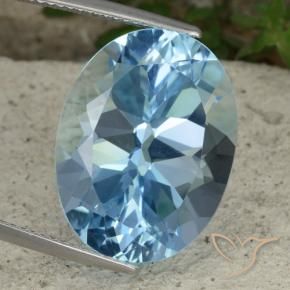 Topazio Celeste naturale da 23.05 ct, Ovale, VVS