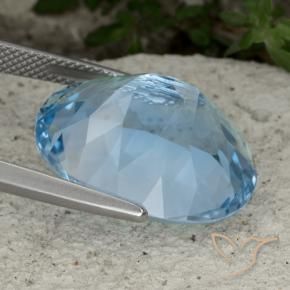 Topazio Celeste naturale da 23.05 ct, Ovale, VVS
