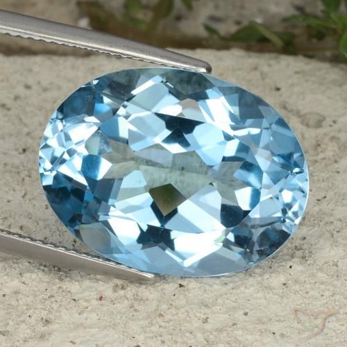 21.85ct Naturale Blu svizzero Topazio, Ovale, VVS