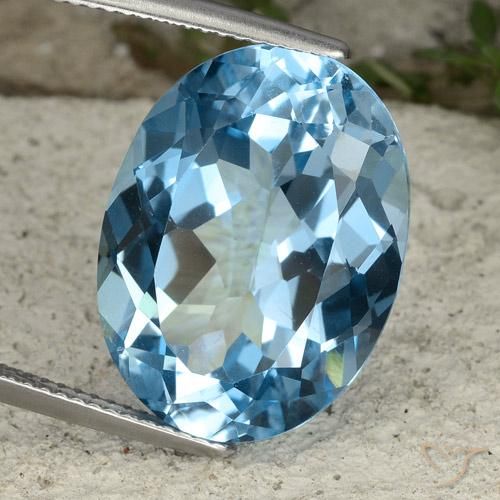 Topazio Blu svizzero naturale da 21.85 ct, Ovale, VVS