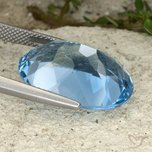 Topazio Blu svizzero naturale da 21.85 ct, Ovale, VVS