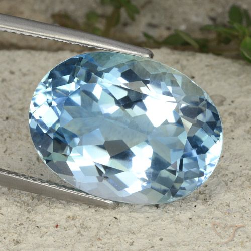 23.22ct Naturale Celeste Topazio, Ovale, VVS