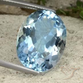 Topazio Celeste naturale da 23.22 ct, Ovale, VVS