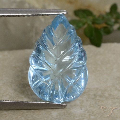 8.71ct Naturale Celeste Topazio, Taglio a fantasia, Trasparente