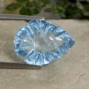 Topazio Blu svizzero naturale da 9.03 ct, Taglio a fiore, Trasparente
