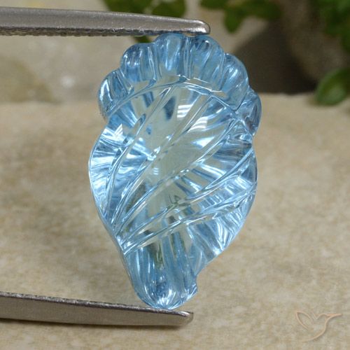 10.77ct Naturale Celeste Topazio, Taglio a fantasia, Trasparente