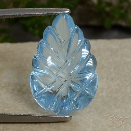 10.53ct Naturale Celeste Topazio, Taglio a fiore, Trasparente