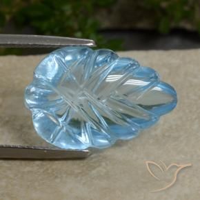 Topazio Celeste naturale da 10.53 ct, Taglio a fiore, Trasparente