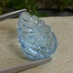 Topazio Celeste naturale da 10.53 ct, Taglio a fiore, Trasparente