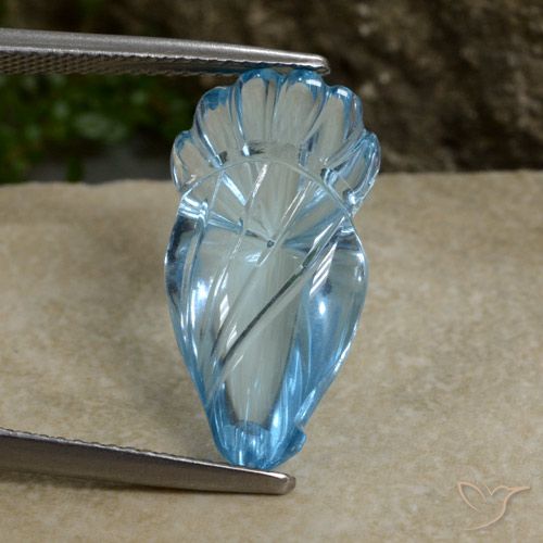 11.26ct Naturale Celeste Topazio, Taglio a fantasia, Trasparente