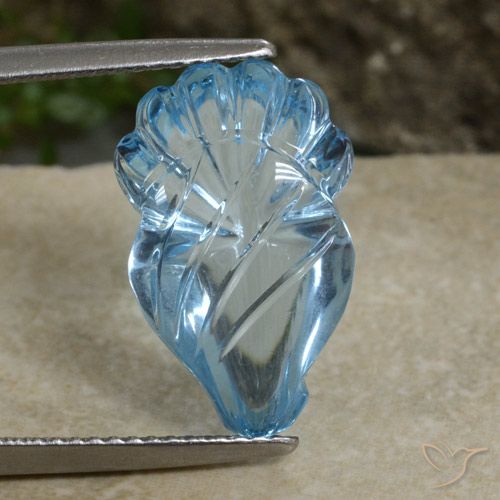 9.14ct Naturale Celeste Topazio, Taglio a fantasia, Trasparente