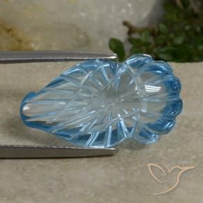 Topazio Celeste naturale da 17.50 ct, Taglio a fantasia, Trasparente