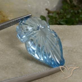 Topazio Celeste naturale da 17.50 ct, Taglio a fantasia, Trasparente
