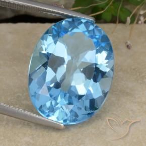 Topazio Celeste naturale da 21.97 ct, Ovale, VVS-VS
