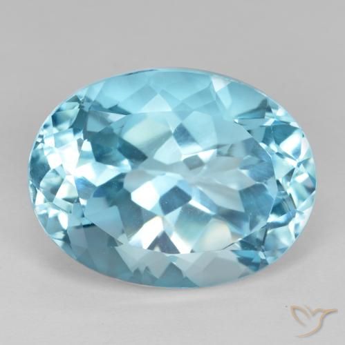 23.33ct Naturale Blu svizzero Topazio, Ovale, VVS