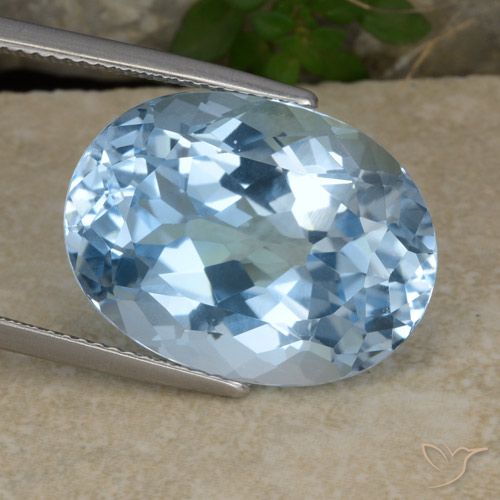 22.93ct Naturale Celeste Topazio, Ovale, VVS