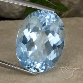Topazio Celeste naturale da 22.93 ct, Ovale, VVS