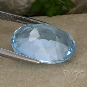 Topazio Celeste naturale da 22.93 ct, Ovale, VVS