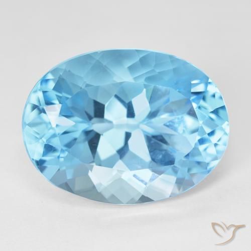 23.32ct Naturale Blu svizzero Topazio, Ovale, VVS