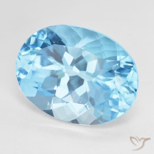 Topazio Blu svizzero naturale da 23.32 ct, Ovale, VVS