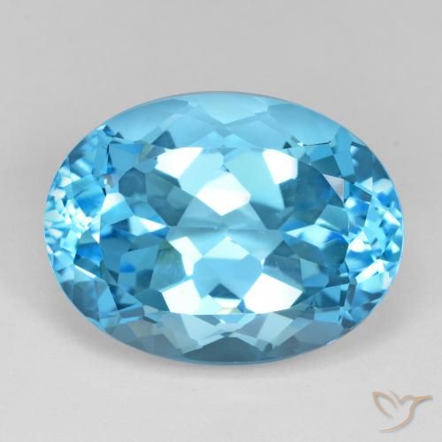 23.54ct Naturale Blu svizzero Topazio, Ovale, VVS