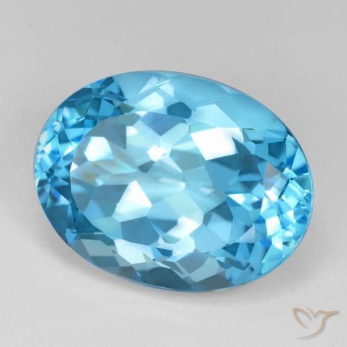 Topazio Blu svizzero naturale da 23.54 ct, Ovale, VVS