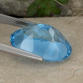 Topazio Celeste naturale da 21.58 ct, Ovale, VVS-VS