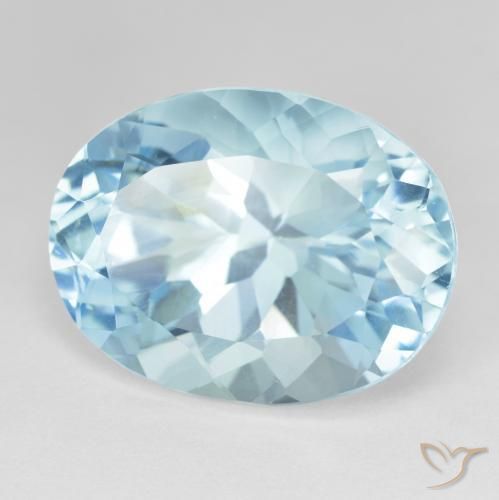 Topazio Celeste naturale da 24.57 ct, Ovale, VVS-VS