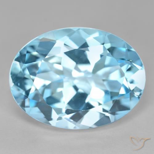 21.24ct Naturale Celeste Topazio, Ovale, VVS
