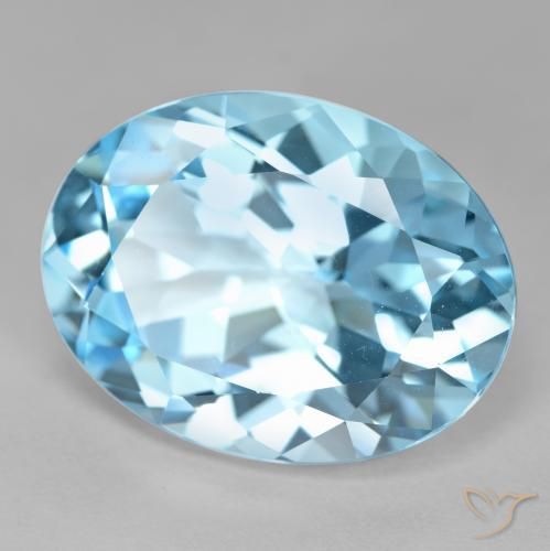 Topazio Celeste naturale da 21.24 ct, Ovale, VVS