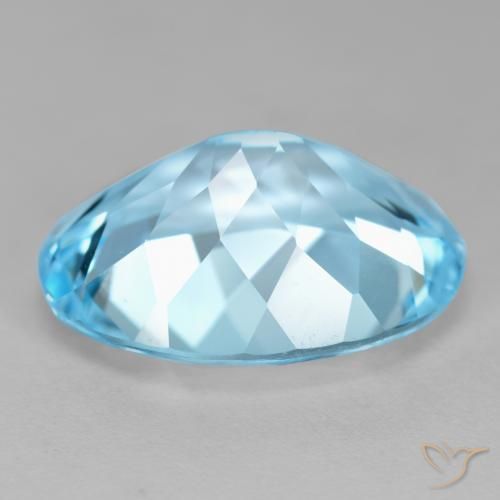 Topazio Celeste naturale da 21.24 ct, Ovale, VVS