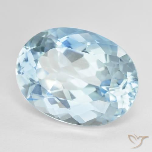Topazio Celeste naturale da 24.52 ct, Ovale, VVS-VS