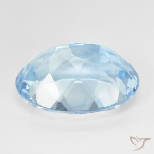 Topazio Celeste naturale da 24.52 ct, Ovale, VVS-VS