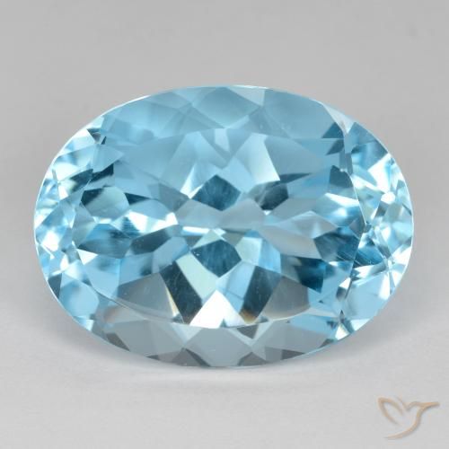 22.83ct Naturale Celeste Topazio, Ovale, VVS-VS