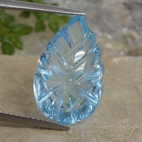 12.71ct Naturale Celeste Topazio, Taglio a fantasia, Trasparente