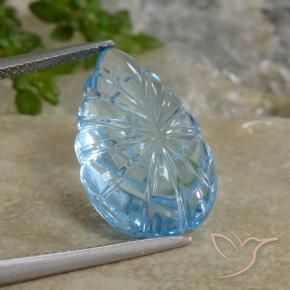 Topazio Celeste naturale da 12.71 ct, Taglio a fantasia, Trasparente