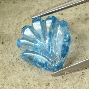 Topazio Blu svizzero naturale da 13.37 ct, Taglio a fiore, Trasparente