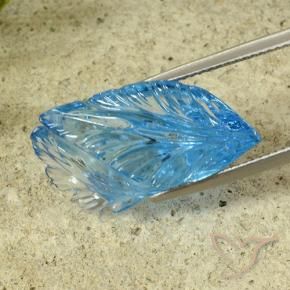 Topazio Blu svizzero naturale da 23.87 ct, Taglio a fiore, Trasparente