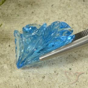 Topazio Blu svizzero naturale da 23.87 ct, Taglio a fiore, Trasparente