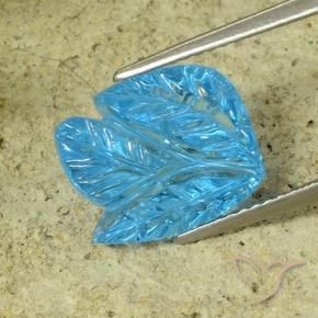 Topazio Blu svizzero naturale da 7.81 ct, Taglio a fiore, Trasparente